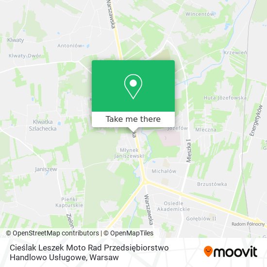 Cieślak Leszek Moto Rad Przedsiębiorstwo Handlowo Usługowe map