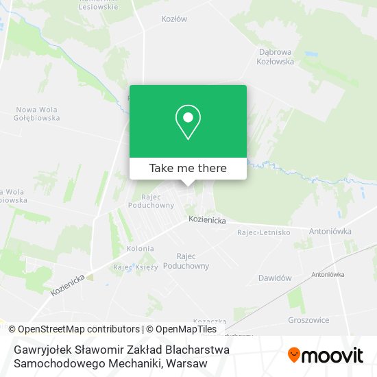 Gawryjołek Sławomir Zakład Blacharstwa Samochodowego Mechaniki map