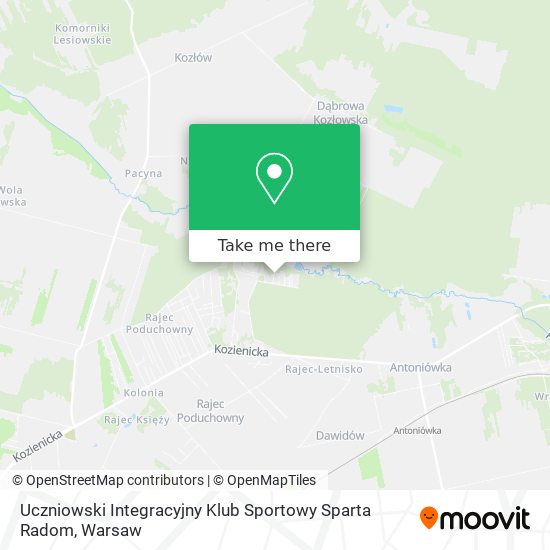 Карта Uczniowski Integracyjny Klub Sportowy Sparta Radom