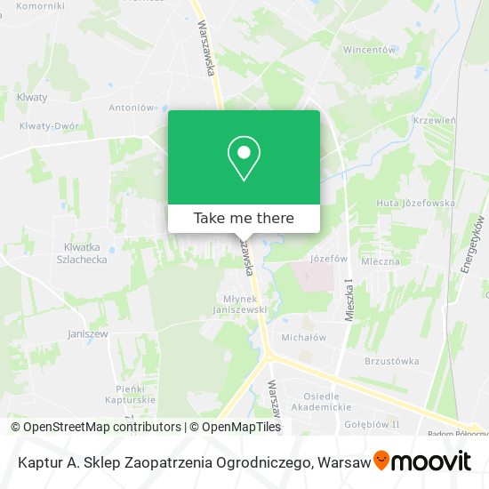 Kaptur A. Sklep Zaopatrzenia Ogrodniczego map