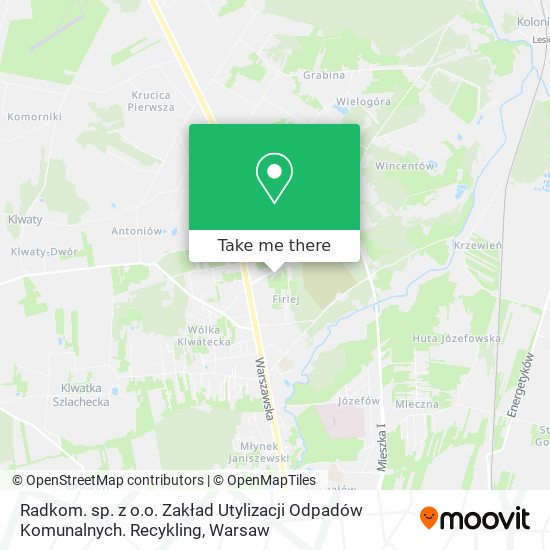 Radkom. sp. z o.o. Zakład Utylizacji Odpadów Komunalnych. Recykling map