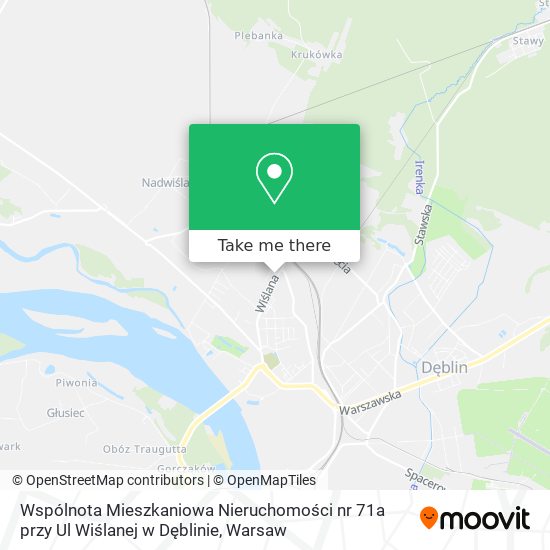 Wspólnota Mieszkaniowa Nieruchomości nr 71a przy Ul Wiślanej w Dęblinie map