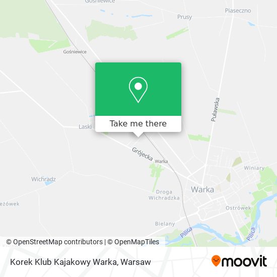 Korek Klub Kajakowy Warka map