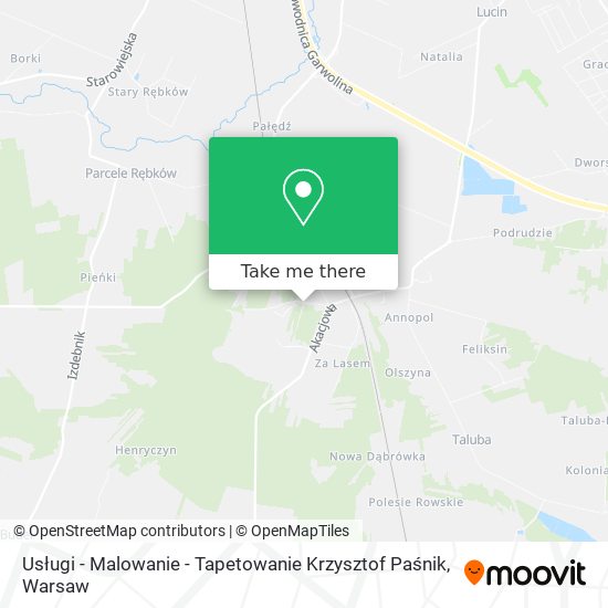 Usługi - Malowanie - Tapetowanie Krzysztof Paśnik map