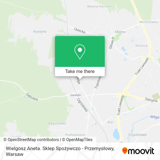 Wielgosz Aneta. Sklep Spożywczo - Przemysłowy map