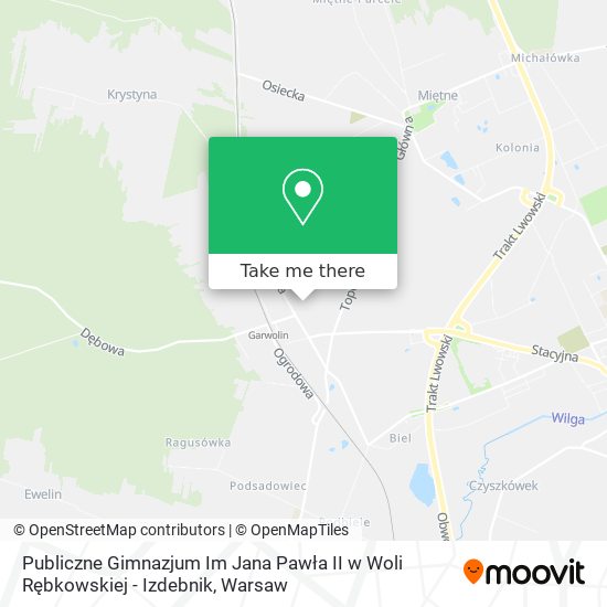 Publiczne Gimnazjum Im Jana Pawła II w Woli Rębkowskiej - Izdebnik map