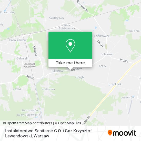 Instalatorstwo Sanitarne-C.O. i Gaz Krzysztof Lewandowski map