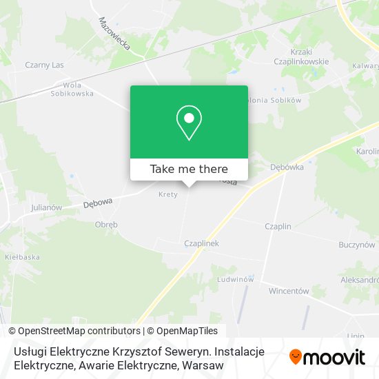 Usługi Elektryczne Krzysztof Seweryn. Instalacje Elektryczne, Awarie Elektryczne map