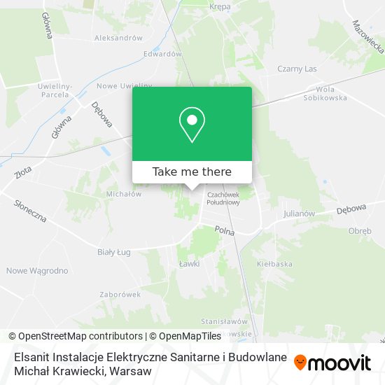 Elsanit Instalacje Elektryczne Sanitarne i Budowlane Michał Krawiecki map