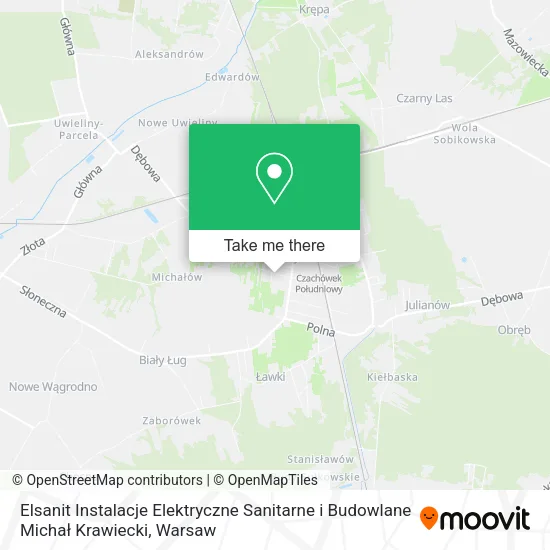 Elsanit Instalacje Elektryczne Sanitarne i Budowlane Michał Krawiecki map