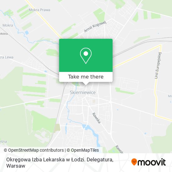 Okręgowa Izba Lekarska w Łodzi. Delegatura map