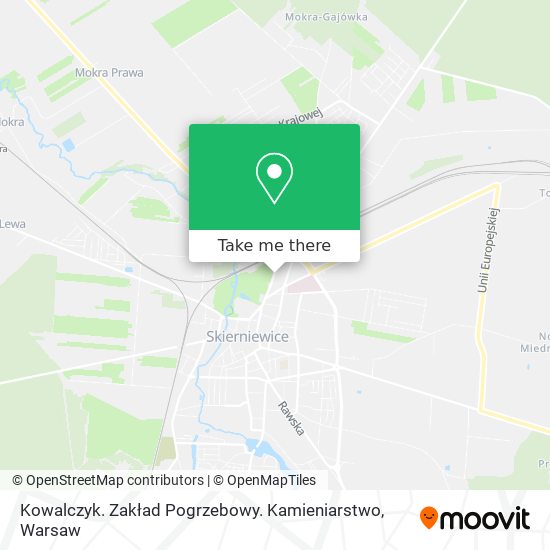 Kowalczyk. Zakład Pogrzebowy. Kamieniarstwo map