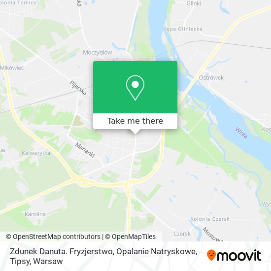 Zdunek Danuta. Fryzjerstwo, Opalanie Natryskowe, Tipsy map