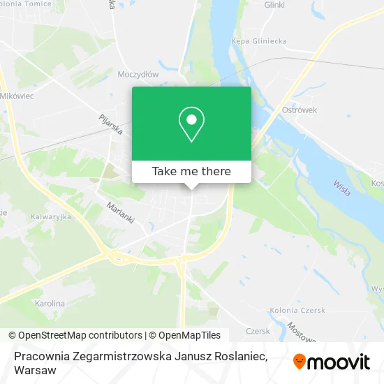 Карта Pracownia Zegarmistrzowska Janusz Roslaniec