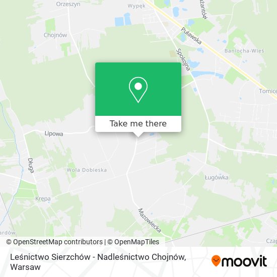 Leśnictwo Sierzchów - Nadleśnictwo Chojnów map