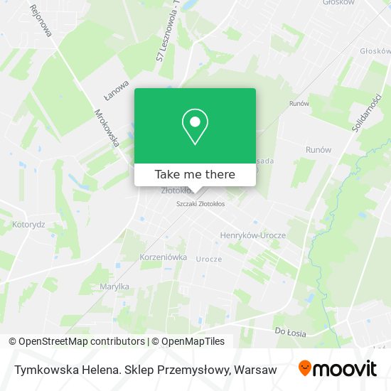 Tymkowska Helena. Sklep Przemysłowy map