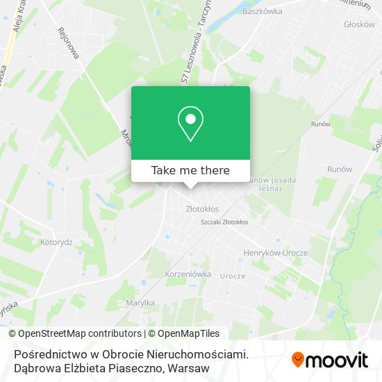 Pośrednictwo w Obrocie Nieruchomościami. Dąbrowa Elżbieta Piaseczno map