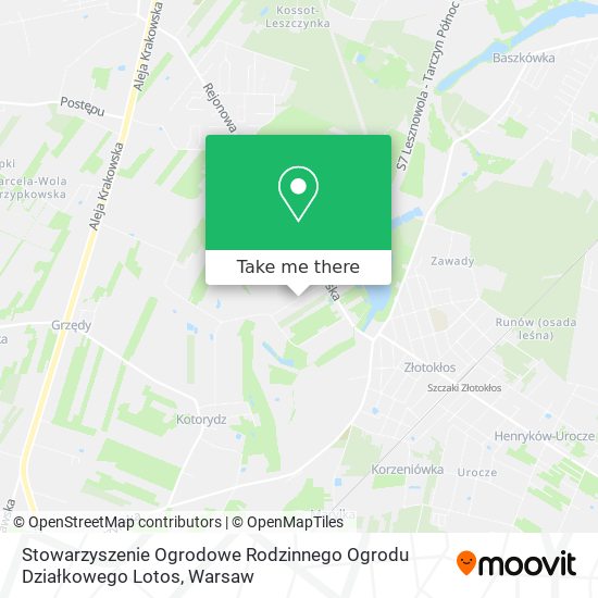 Stowarzyszenie Ogrodowe Rodzinnego Ogrodu Działkowego Lotos map