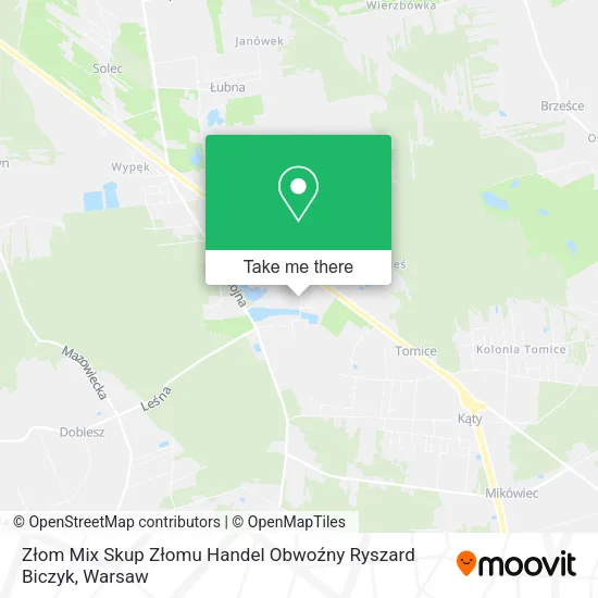 Złom Mix Skup Złomu Handel Obwoźny Ryszard Biczyk map