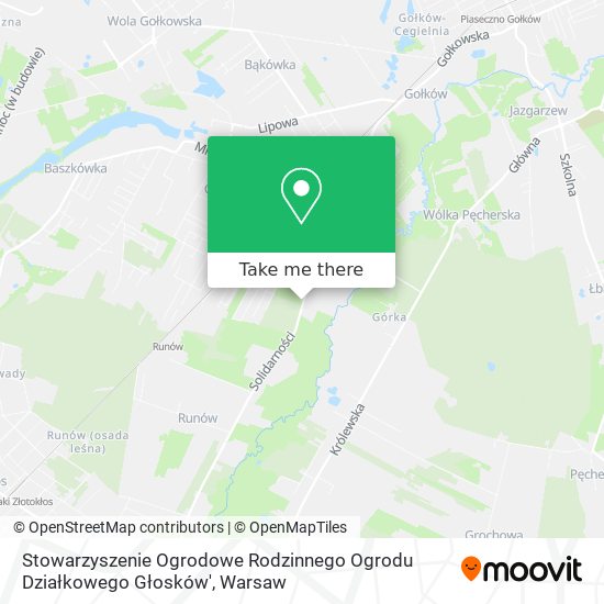 Stowarzyszenie Ogrodowe Rodzinnego Ogrodu Działkowego Głosków' map