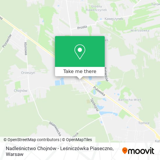 Карта Nadleśnictwo Chojnów - Leśniczówka Piaseczno