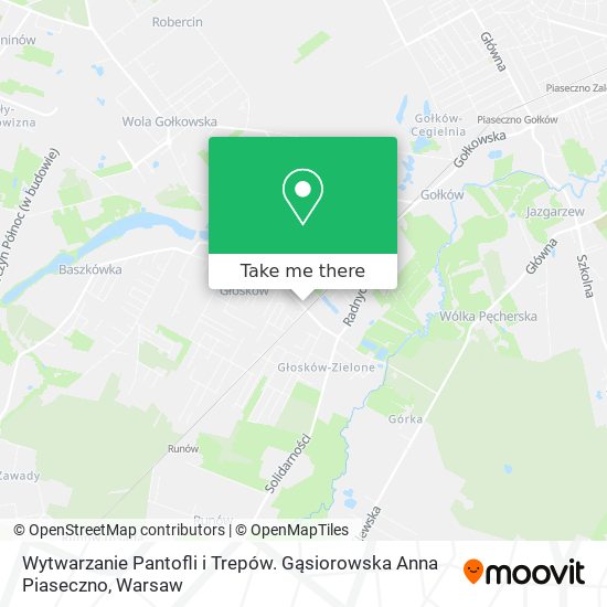 Wytwarzanie Pantofli i Trepów. Gąsiorowska Anna Piaseczno map