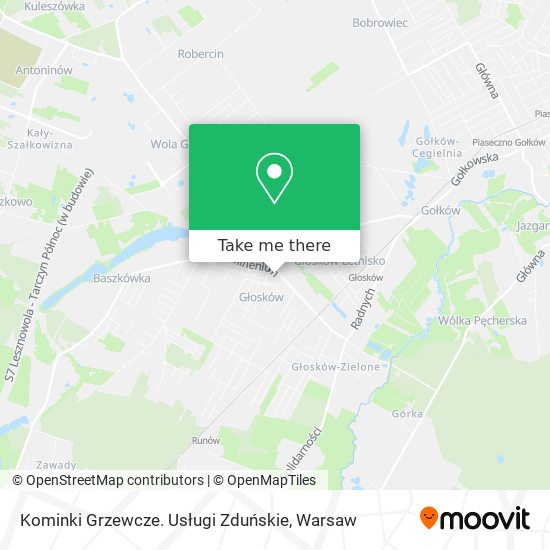 Kominki Grzewcze. Usługi Zduńskie map