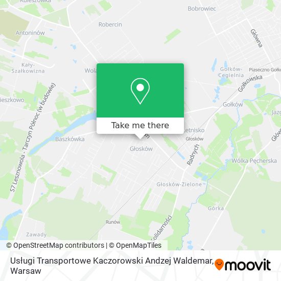 Карта Usługi Transportowe Kaczorowski Andzej Waldemar