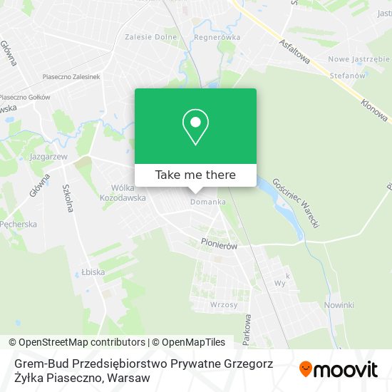 Grem-Bud Przedsiębiorstwo Prywatne Grzegorz Żyłka Piaseczno map