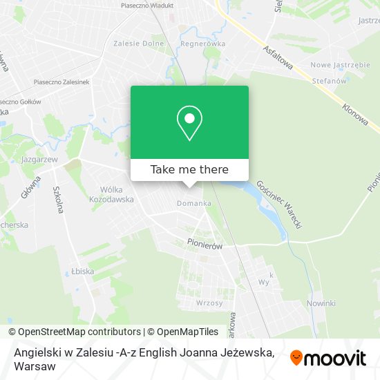 Angielski w Zalesiu -A-z English Joanna Jeżewska map