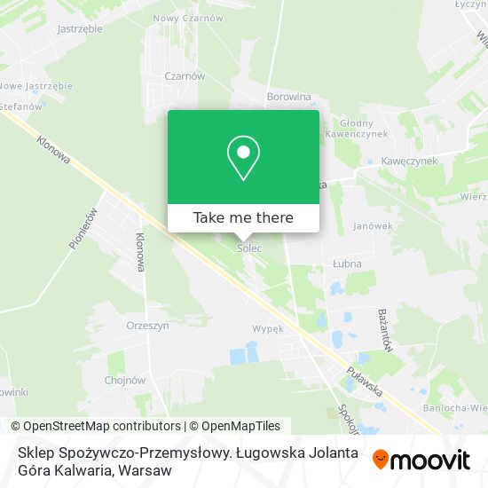 Sklep Spożywczo-Przemysłowy. Ługowska Jolanta Góra Kalwaria map