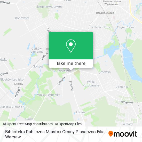 Карта Biblioteka Publiczna Miasta i Gminy Piaseczno Filia