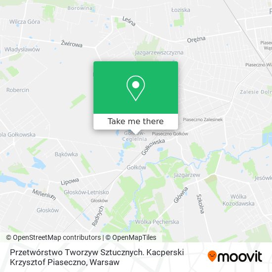 Przetwórstwo Tworzyw Sztucznych. Kacperski Krzysztof Piaseczno map