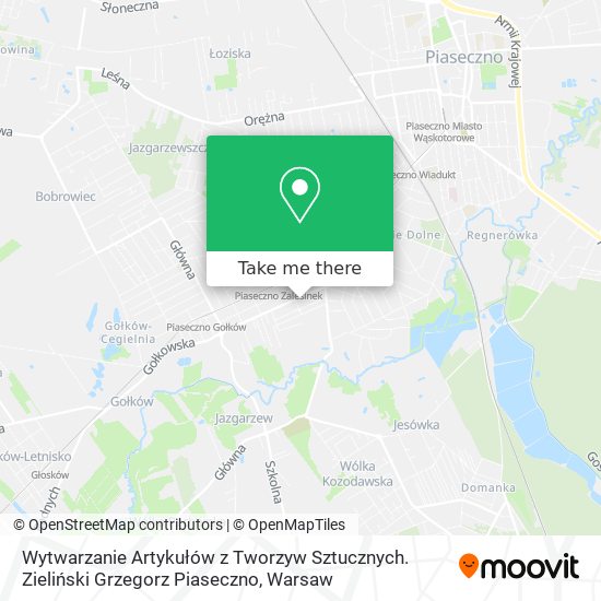 Wytwarzanie Artykułów z Tworzyw Sztucznych. Zieliński Grzegorz Piaseczno map