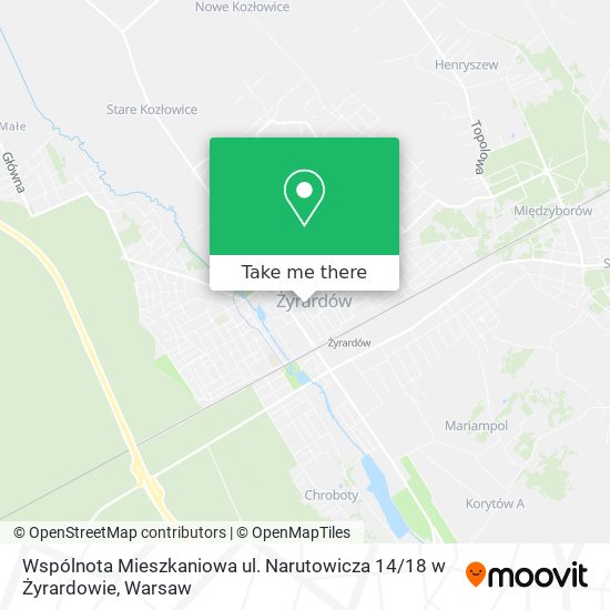 Карта Wspólnota Mieszkaniowa ul. Narutowicza 14 / 18 w Żyrardowie