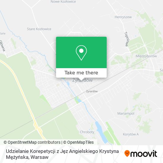 Udzielanie Korepetycji z Jęz Angielskiego Krystyna Mężyńska map