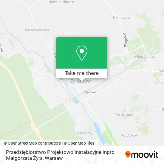 Карта Przedsiębiorstwo Projektowo Instalacyjne Inpro Małgorzata Żyła