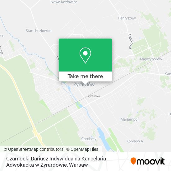 Czarnocki Dariusz Indywidualna Kancelaria Adwokacka w Żyrardowie map