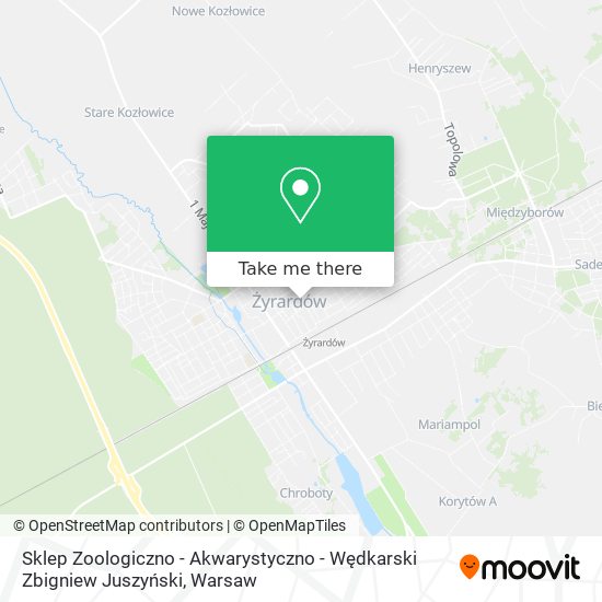 Sklep Zoologiczno - Akwarystyczno - Wędkarski Zbigniew Juszyński map