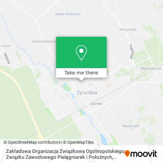 Zakładowa Organizacja Związkowa Ogólnopolskiego Związku Zawodowego Pielęgniarek i Położnych map