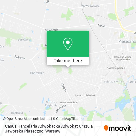 Casus Kancelaria Adwokacka Adwokat Urszula Jaworska Piaseczno map