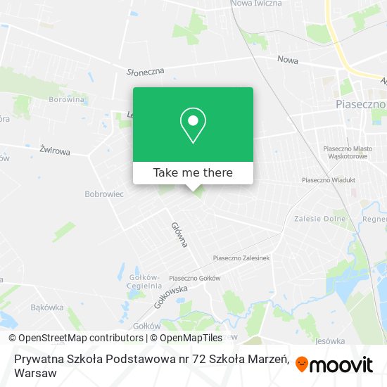 Prywatna Szkoła Podstawowa nr 72 Szkoła Marzeń map