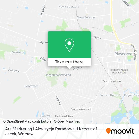 Карта Ara Marketing i Akwizycja Paradowski Krzysztof Jacek