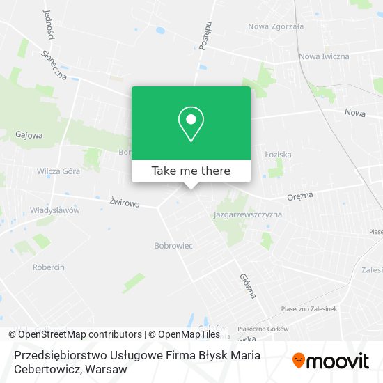 Przedsiębiorstwo Usługowe Firma Błysk Maria Cebertowicz map