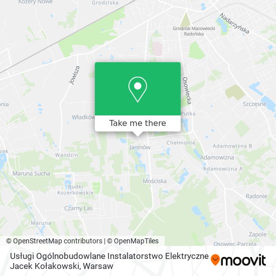 Usługi Ogólnobudowlane Instalatorstwo Elektryczne Jacek Kołakowski map