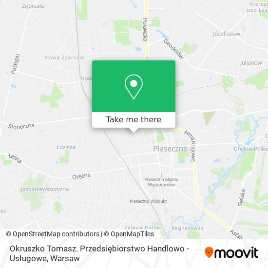 Okruszko Tomasz. Przedsiębiorstwo Handlowo - Usługowe map