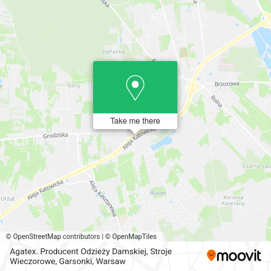 Карта Agatex. Producent Odzieży Damskiej, Stroje Wieczorowe, Garsonki