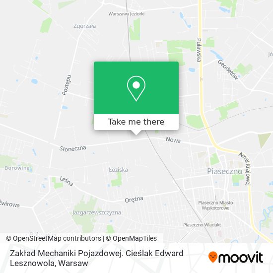 Zakład Mechaniki Pojazdowej. Cieślak Edward Lesznowola map