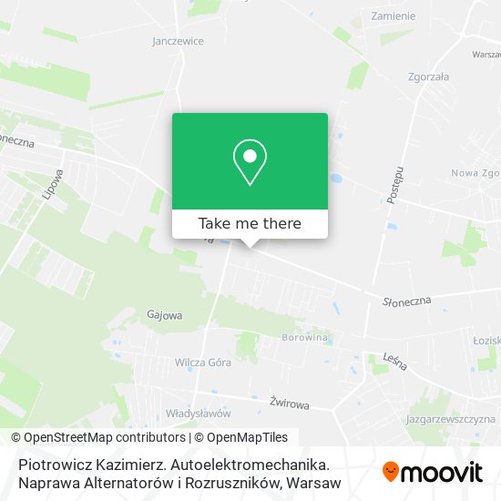 Piotrowicz Kazimierz. Autoelektromechanika. Naprawa Alternatorów i Rozruszników map