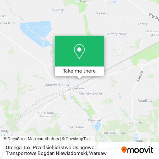 Карта Omega Taxi Przedsiebiorstwo Uslugowo Transportowe Bogdan Niewiadomski